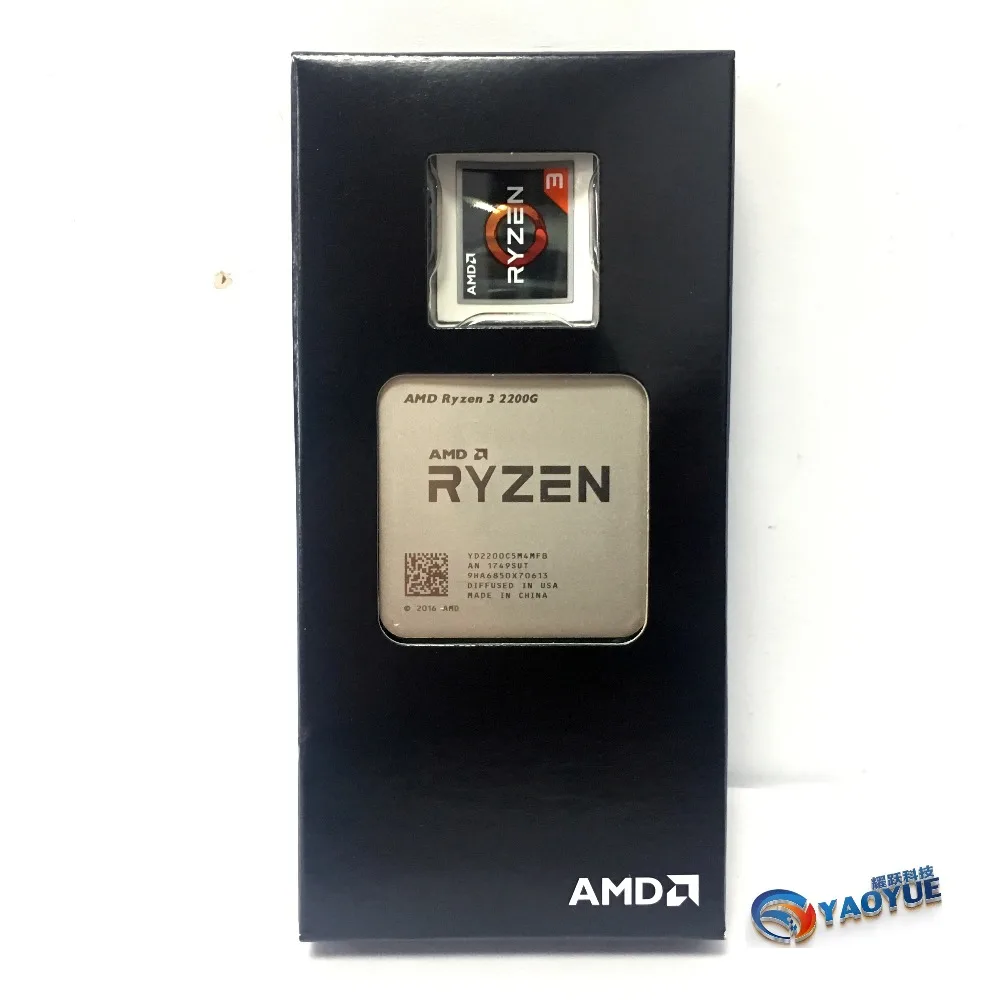 AMD Ryzen 3 2200G PC компьютер четырехъядерный процессор AM4 настольный процессор в штучной упаковке