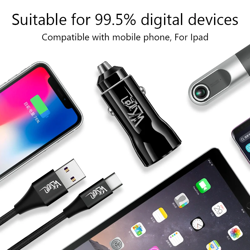 Автомобильное зарядное устройство VVKing Quick Charge 3 0 2 USB для Samsung Xiaomi iPhone Huawei P30 Pro QC3.0