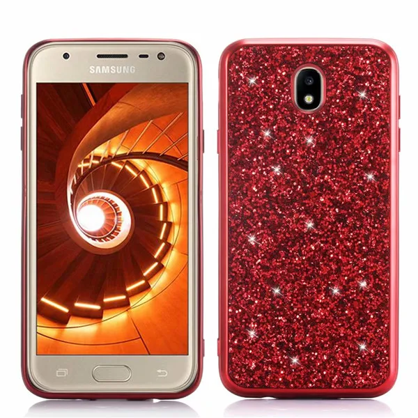 Европейская версия для samsung Galaxy J7 чехол с блестящими блестками Мягкий чехол для samsung Galaxy J7 J730 J3 Pro Чехол fundas - Цвет: red