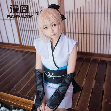 Аниме Fate Grand Order Okita Souji Sakura Saber карнавальный костюм Artoria Pendragon для Хэллоуина |
