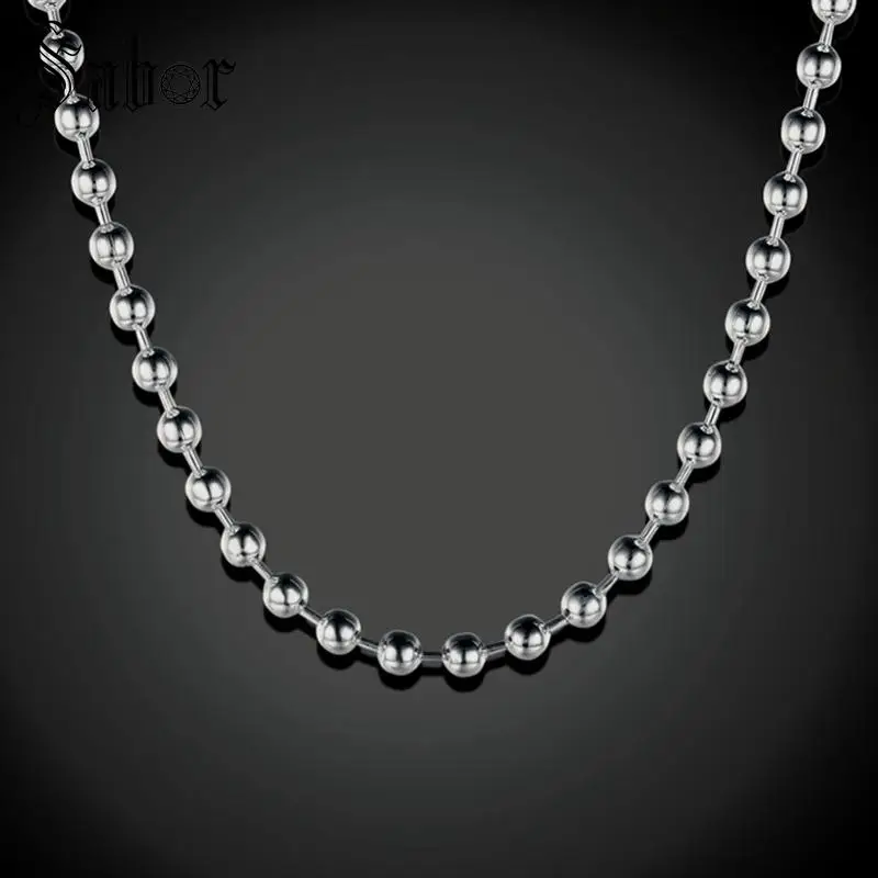 3 мм геометрическое жемчужное звено цепочка ожерелье серебряного цвета для