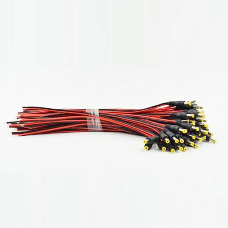 50 шт. медные разъемы питания постоянного тока 5 5X2 1 мм|dc wire|12v connector femalewire pigtail |