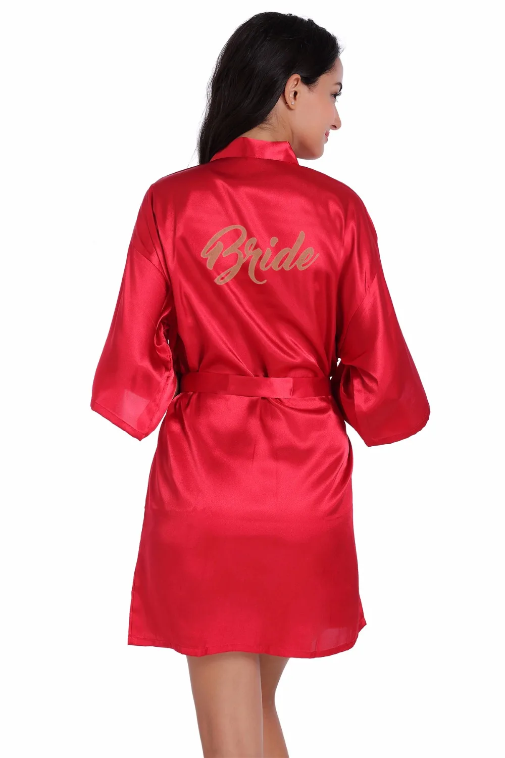 Кимоно с золотистыми блестками и надписью невесты халаты из искусственного