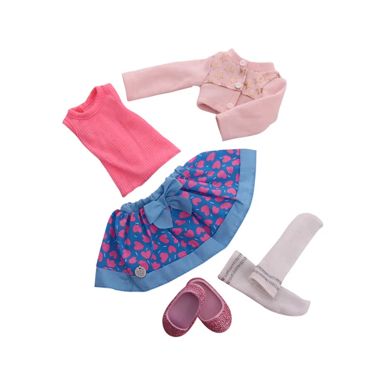 LUCKDOLL модная Милая одежда женская для 14 5 дюймовых кукол американские куклы Wellie