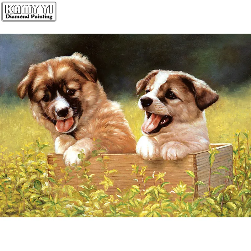 

Full Square/Round Drill 5D DIY Diamond Dogs 3D Embroidery Cross Stitch Mosaic Rhinestone Decor HYY