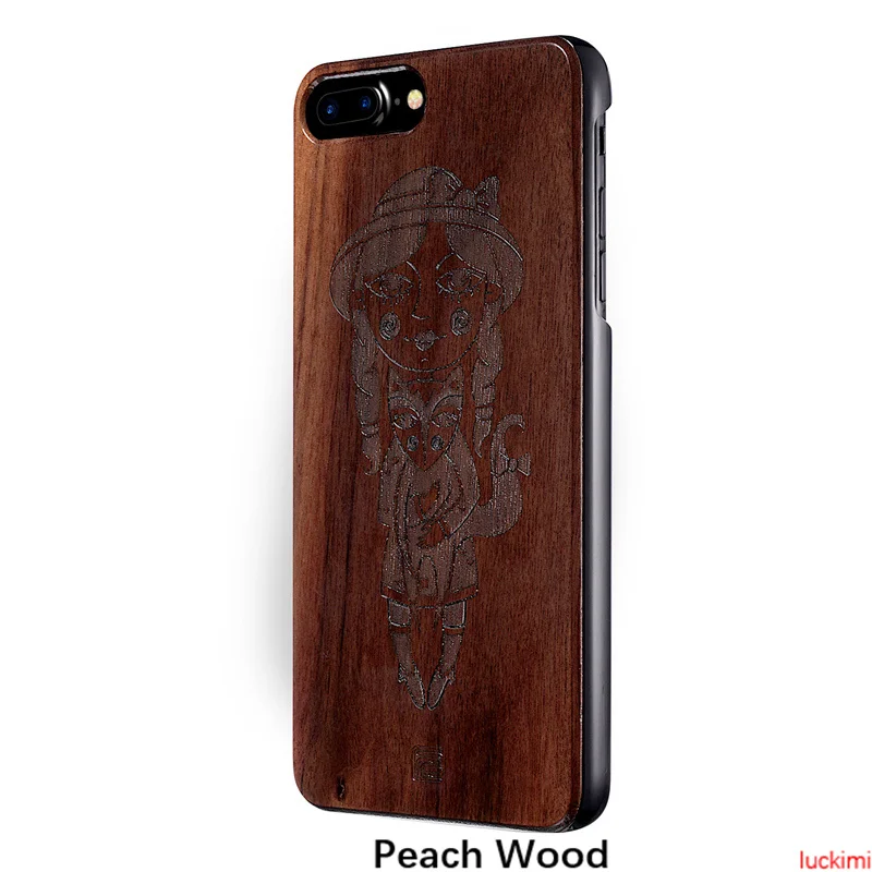 Чехол для iPhone 8 Plus 6 7 S игрушка-лиса персиковая вишня дерево бамбуковая резьба
