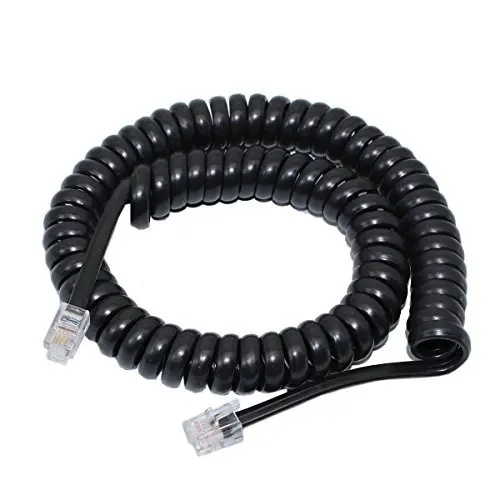 LBSC RJ9 Coiled Telephone Phone Handset Cord Cable 10FT Black | Компьютеры и офис