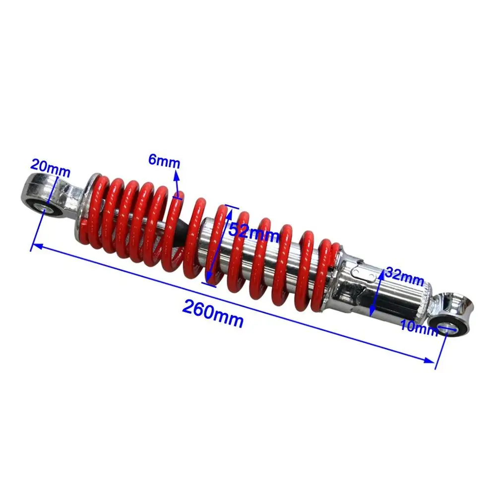 260mm 10inch TDPRO 400LBS передняя подвеска Амортизатор для 250/260 мм 270/290 мм мотоцикл 50cc 70 90 110cc 125cc грязи питбайк ATV картинг - Цвет: 260mm 10inch