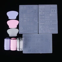 3pcsset nail art template sets stamper kit with image plate and scraper manicure tool nail art stamping hot sale dropship