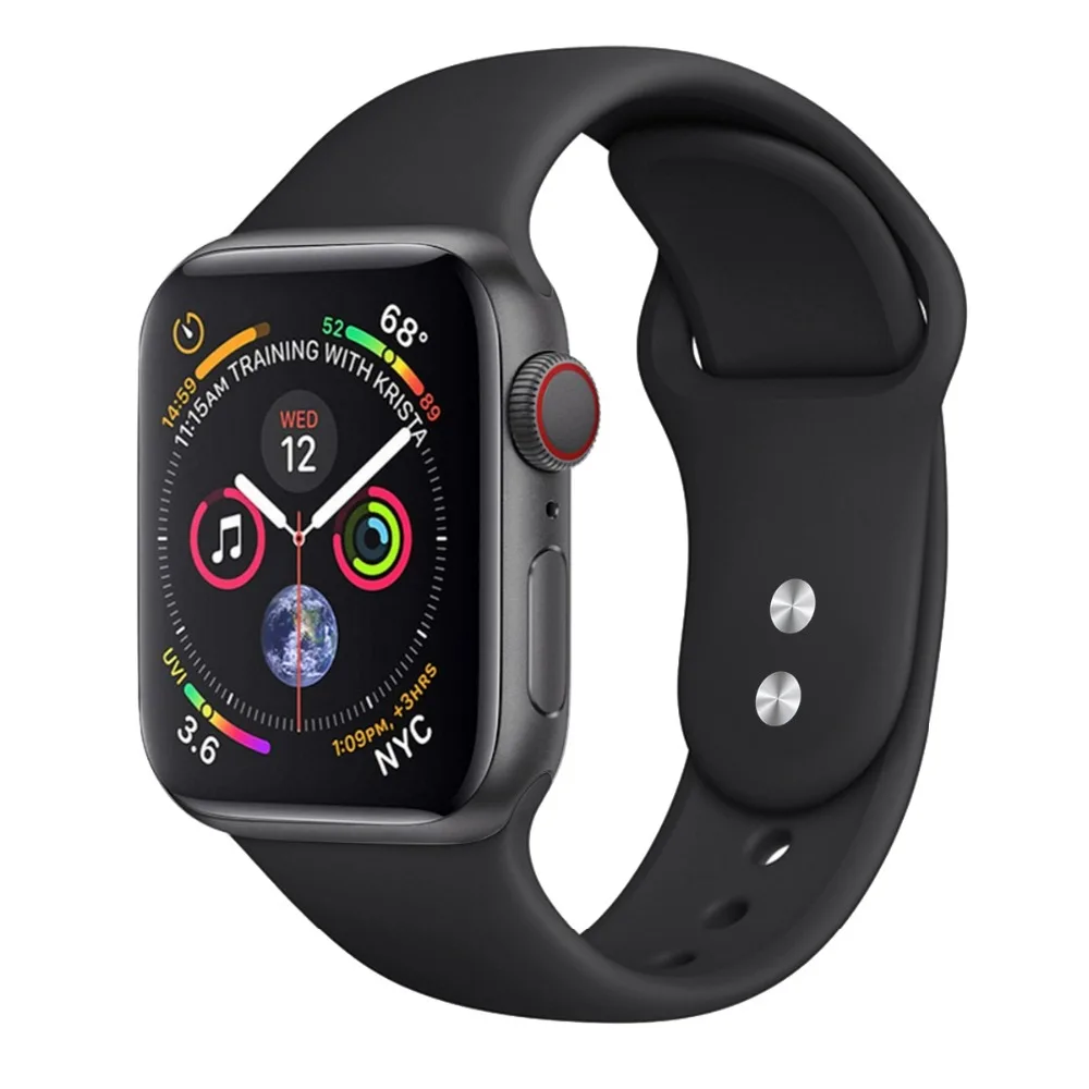 Ремешок для спортивных часов Apple Watch band 42 мм 38 iWatch 3 2 1 мягкие часы с силиконовым