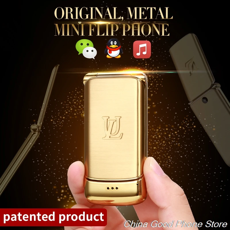 Металлический корпус флип телефон Ulcool V9 1,54 ''маленький экран Bluetooth Dialer fm-радио анти-потеря супер мини мобильный телефон
