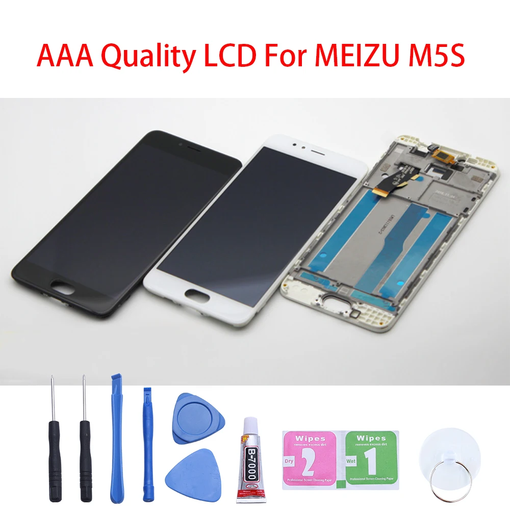Качественный ЖК дисплей AAA + рамка для MEIZU M5S 5 2 дюймовый экран дигитайзер
