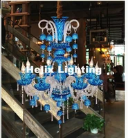 free shipping modern d75cm h93cm 8l crystal chandelier clearred blue chandelier lighting fancy suspension lamp vintage lights