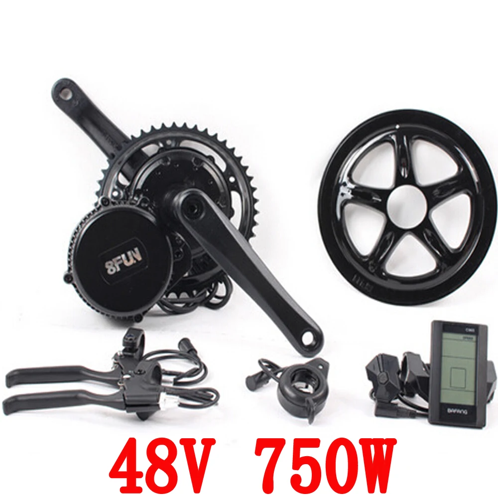 

Free shipping 48v 750w 8fun/bafang motor C965 LCD BBS02B latest controller crank Motor eletric bicycles trike ebike kits