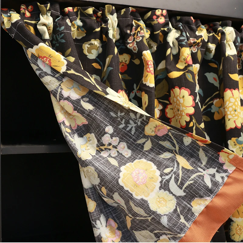 Dreampatar Американский ретро Желтый цветок льняные украшения для кухни короткий