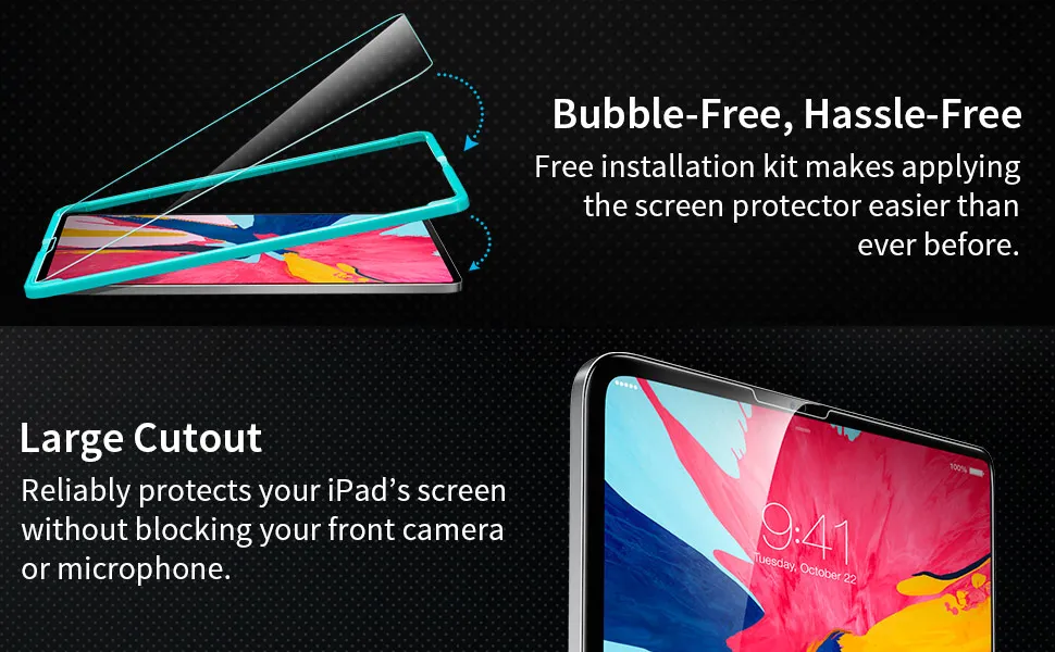 ESR Защита экрана для iPad Pro 11 аппликатор Закаленное стекло пленка протектор экрана планшета для iPad выпуск