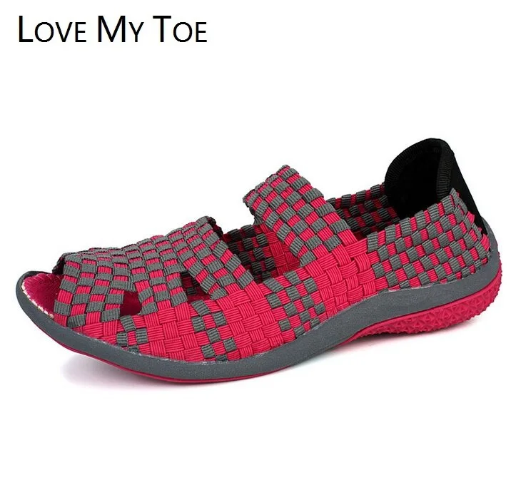 Женские тканые туфли на плоской платформе повседневные дышащие кроссовки