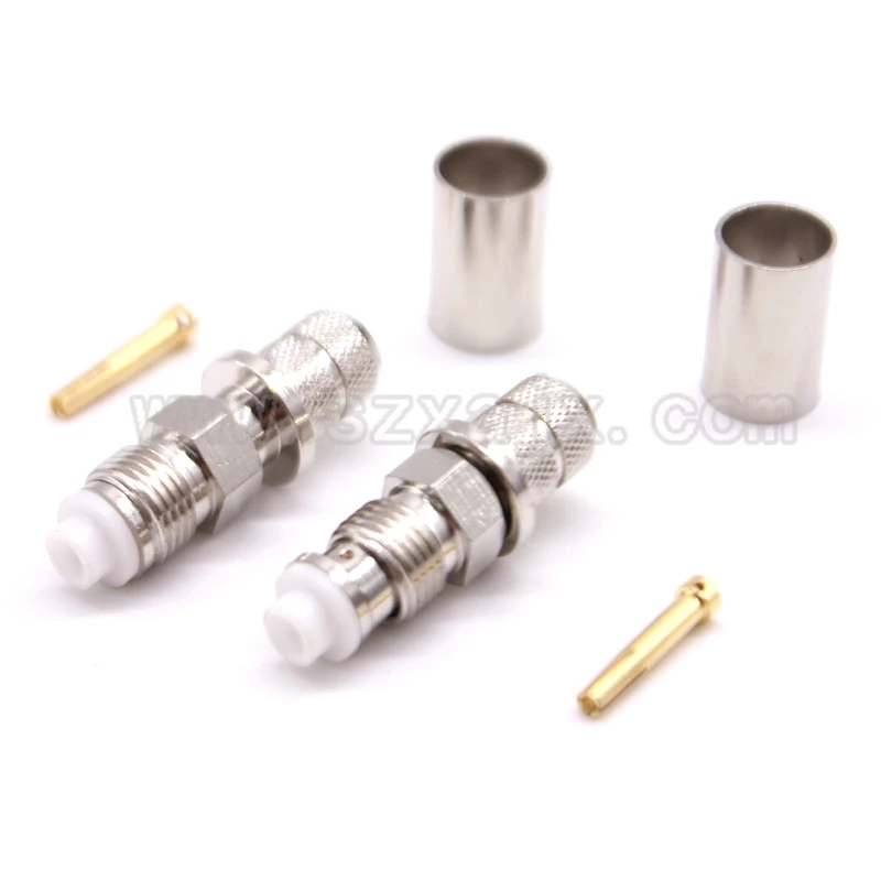 

JX connector 10pcs FME female Jack connector crimp for RG8 7D-FB LMR400 RF Coax cable stock fast ship