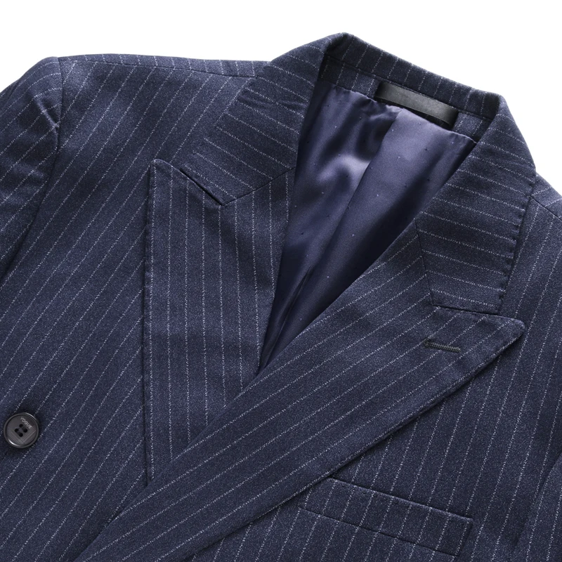 Мужской двубортный Блейзер приталенный в клетку полоску на весну осень 2019