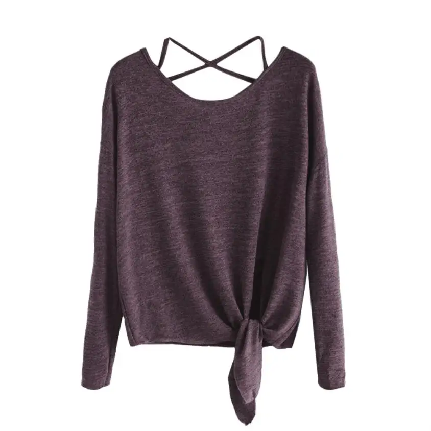 Женская Повседневная футболка с длинным рукавом JAYCOSIN повседневная Однотонная 2020