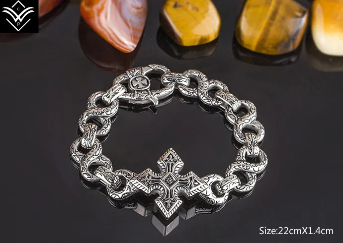 Fashion Vintage Cross Link Titanium Male Bracelet Hot Sale | Украшения и аксессуары