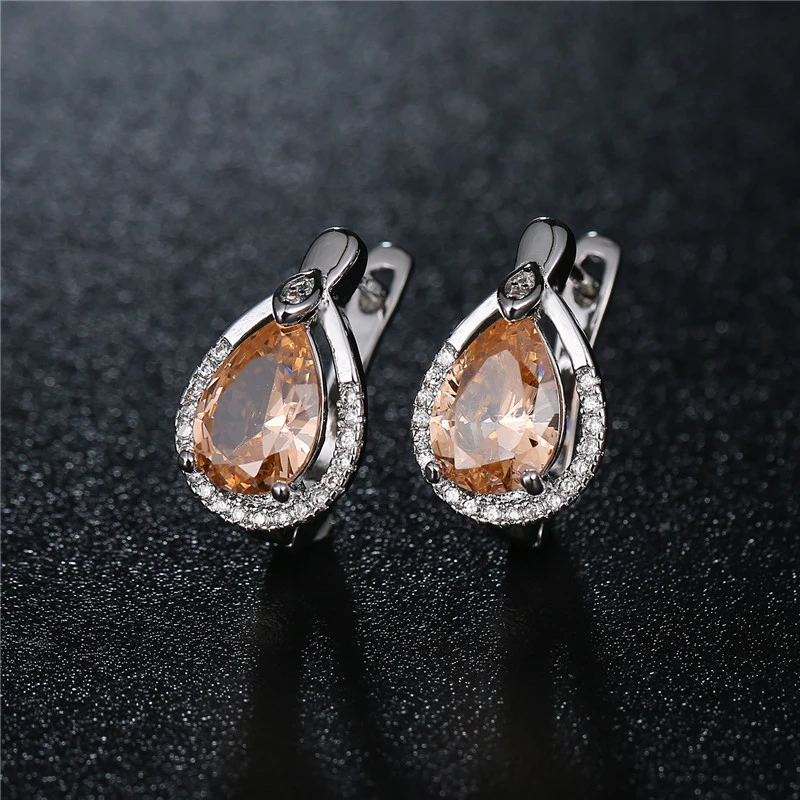 Брендовые Роскошные серьги-кольца FYM с большим зеленым кристаллом модные серьги