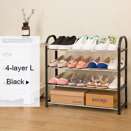 Black 4l L Минималистичный современный стеллаж для обуви, металлическая полка для обуви, мебель для гостиной, органайзер для обуви, экономия пространства - Цвет: Black 4l L