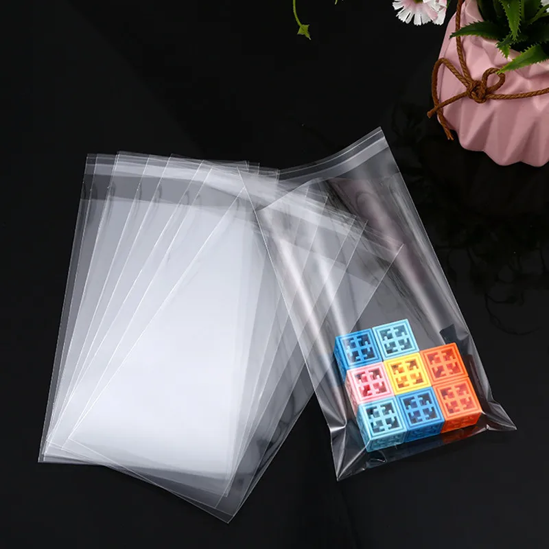 

100pcs 9cm width Clear Self-adhesive Sealing Plastic Bags Gift Jewelry Packaging Bag Candy Packing Resealable Cookie opp Bag 88