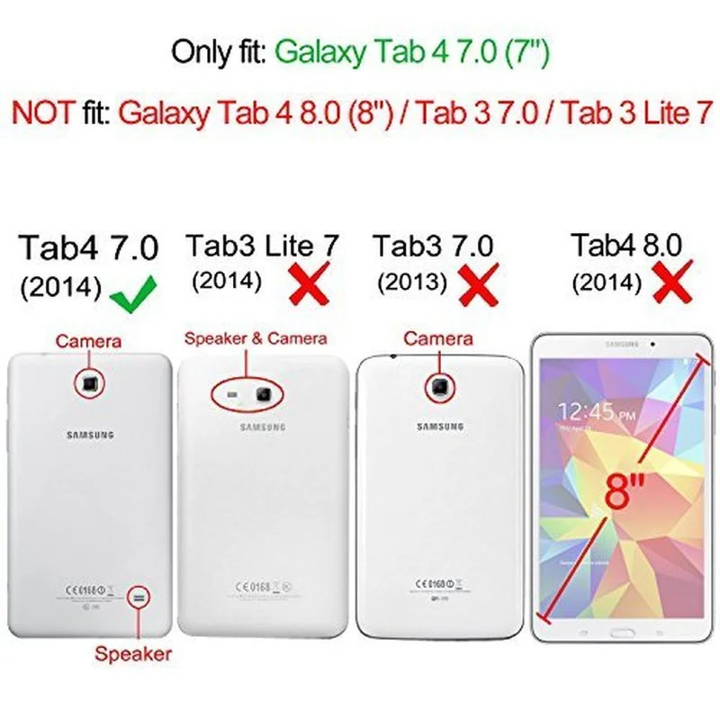 

New Fashion Painting PU Leather Case For Samsung Galaxy Tab 4 7.0 T230 T235 Smart Cover for Tab 4 7.0 inch case +Film+Pen