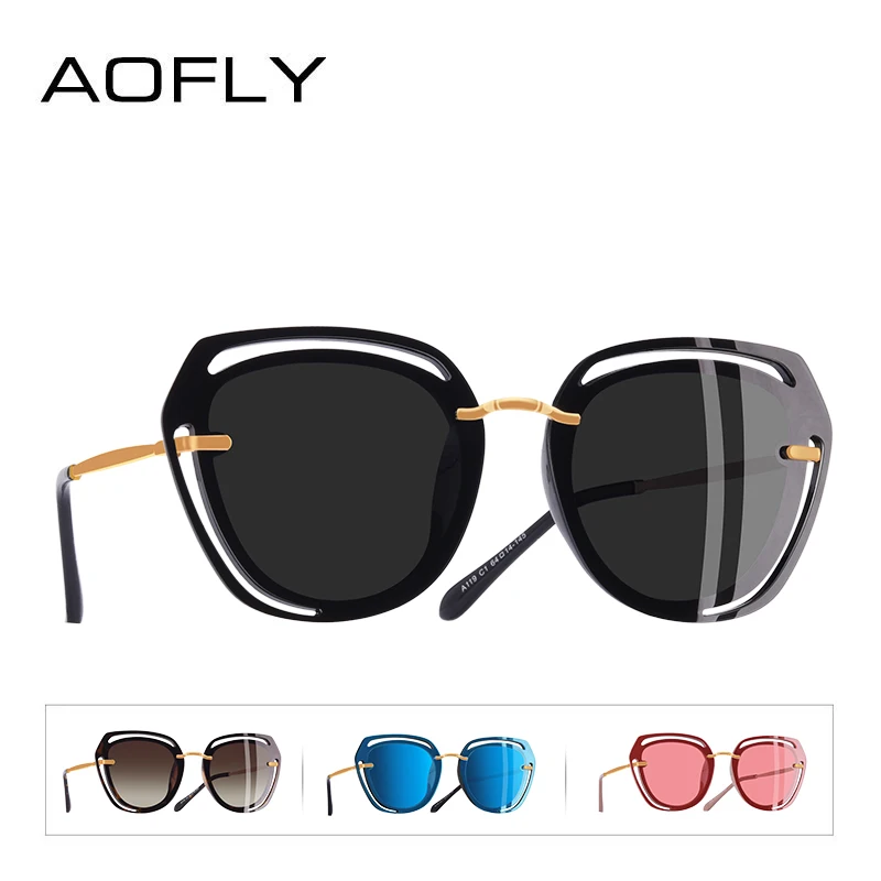 AOFLY, фирменный дизайн, квадратные солнцезащитные очки, женская мода, поляризационные женские очки от солнца A119