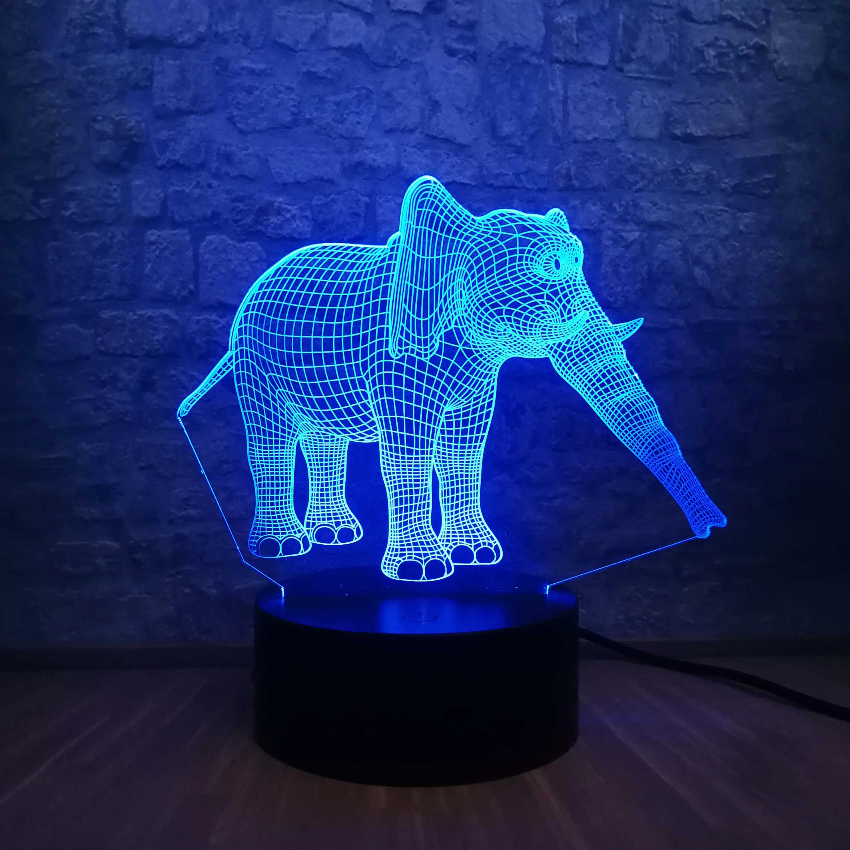 3D Таиланд Слон USB Иллюзия Светодиодная лампа в виде животных ночник Светильник