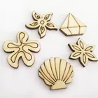 100 шт. цветок изделия из дерева с точными вырезами натуральное дерево куски оболочки Алмазный Паттен микс DIY Кнопка ручной работы; Прошитые вечерние украшения