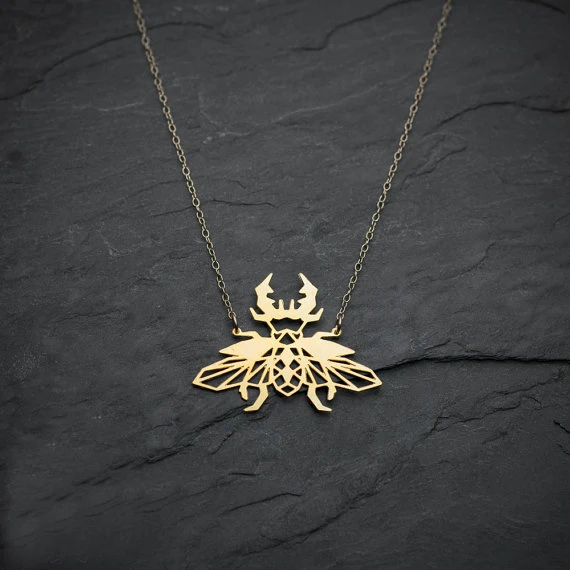 NianDi Unique Beetle Necklace Insect Animal Geometric Pendant Jewelry Party Accessories YLQ0556 | Украшения и аксессуары