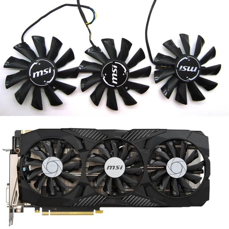 Бесплатная доставка вентилятор 87 мм PLD09210S12HH 0.4A для MSI GeForce GTX 1070 1060 1080 1080Ti 980Ti Duke