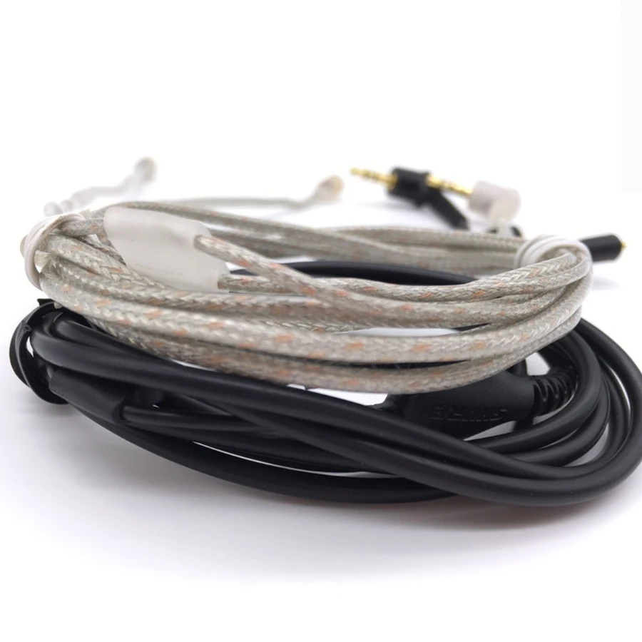 MMCX Plug Upgrade SE215 оригинальные Позолоченные наушники гарнитура черный серебристый