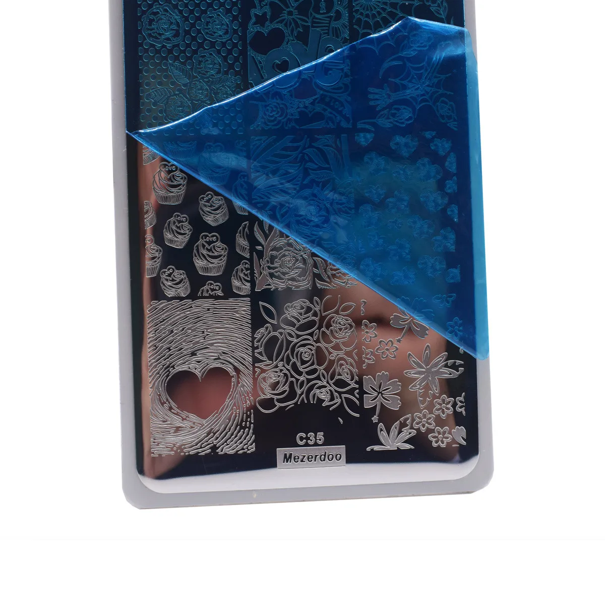 Кружевные цветы красота любовь ногтей штамповки пластины DIY пальцы шаблоны