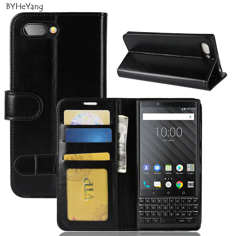 BYHeYang для Fundas BlackBerry KEY2 чехол 4 5 дюймов искусственная кожа телефон флип ключ 2 два