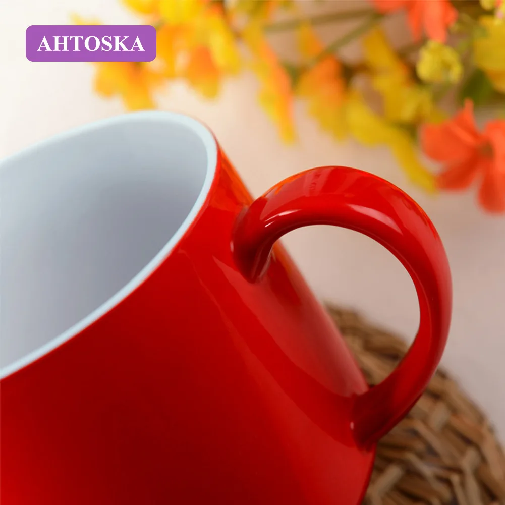 AHTOSKA 3D Кофе Кружка Стакан Молока Красная Чашка Из Керамики Воды С Крышкой