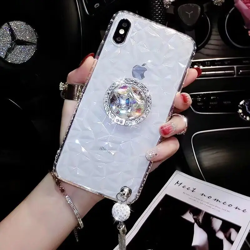 ORYKSZ Fashion Jewelled Glitter Phone Case For iphone XS Max XR X 7 6S 6 8 Plus Cases Silicon Soft Back Cover |
