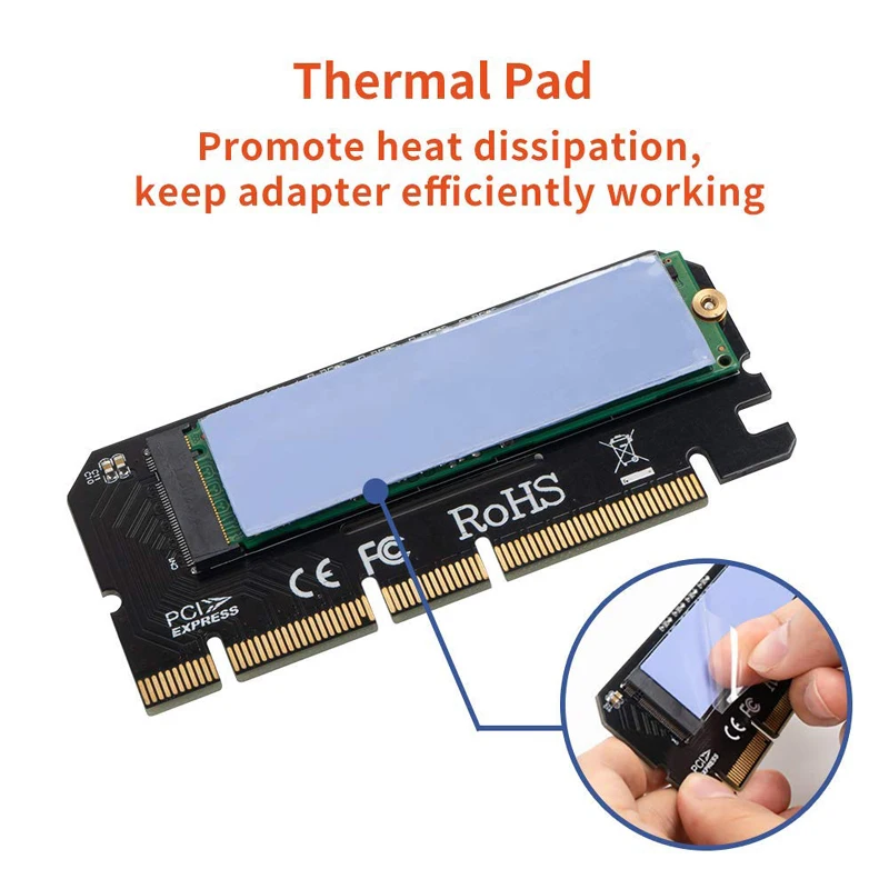 M.2 SSD NVME PCIe Gen3 X4 X8 X16 адаптер карта, M Key M2 NVMe AHCI 2230 2242 2260 2280 SSD to PCIe 3,0 конвертер w/термопрокладка