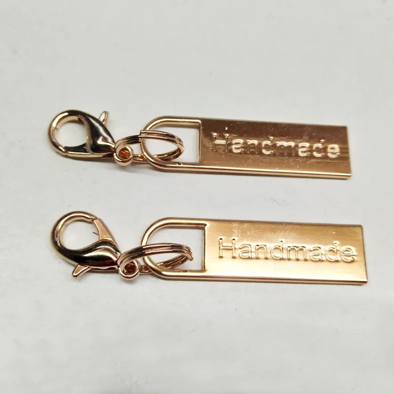 

20 pieces good quality metal labels for clothing handmade metal labels 8*38mm 2mm thicknes zinc zlloy garment labels 20pcs