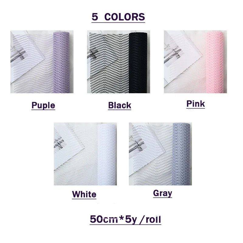 New Korean Wave Flowers Packaging Paper Material 50cm*5y Hollow Mesh Scrapbook DIY Decorative Bouquet Wrapping Craft Paper