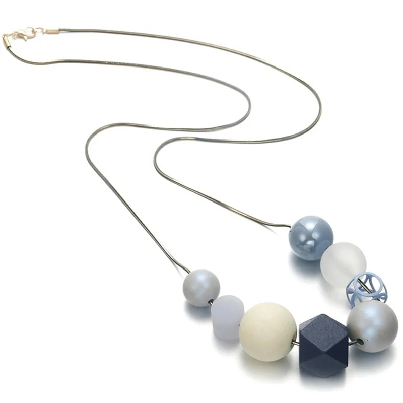 Pinksee Elegant Acrylic Beads Necklace for Women Geometric &amp Pendant Statement Collar Charm Jewelry Gifts | Украшения и