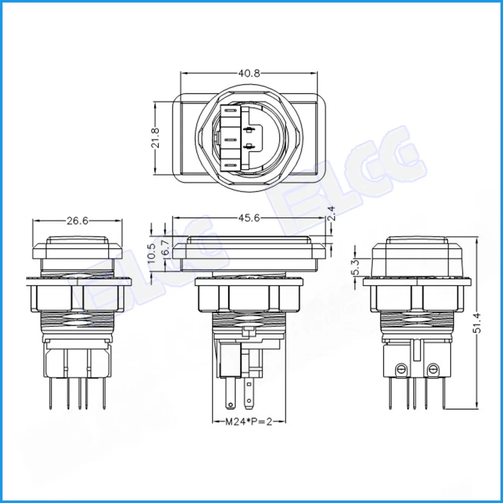 Прямоугольный кнопочный переключатель 2 шт./лот с подсветкой для игрового