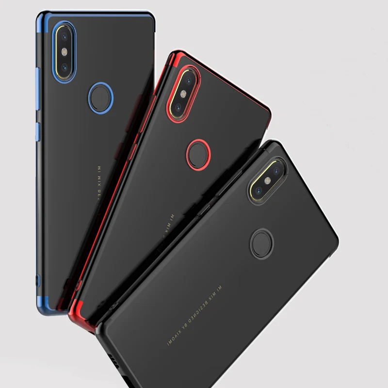 Кристальный ТПУ окрашенный для Xiaomi Mi Mix 2s Чехол, Vpower прозрачный окрашенный каркас мягкий чехол для телефона для Xiaomi Mi Mix 2s Чехол