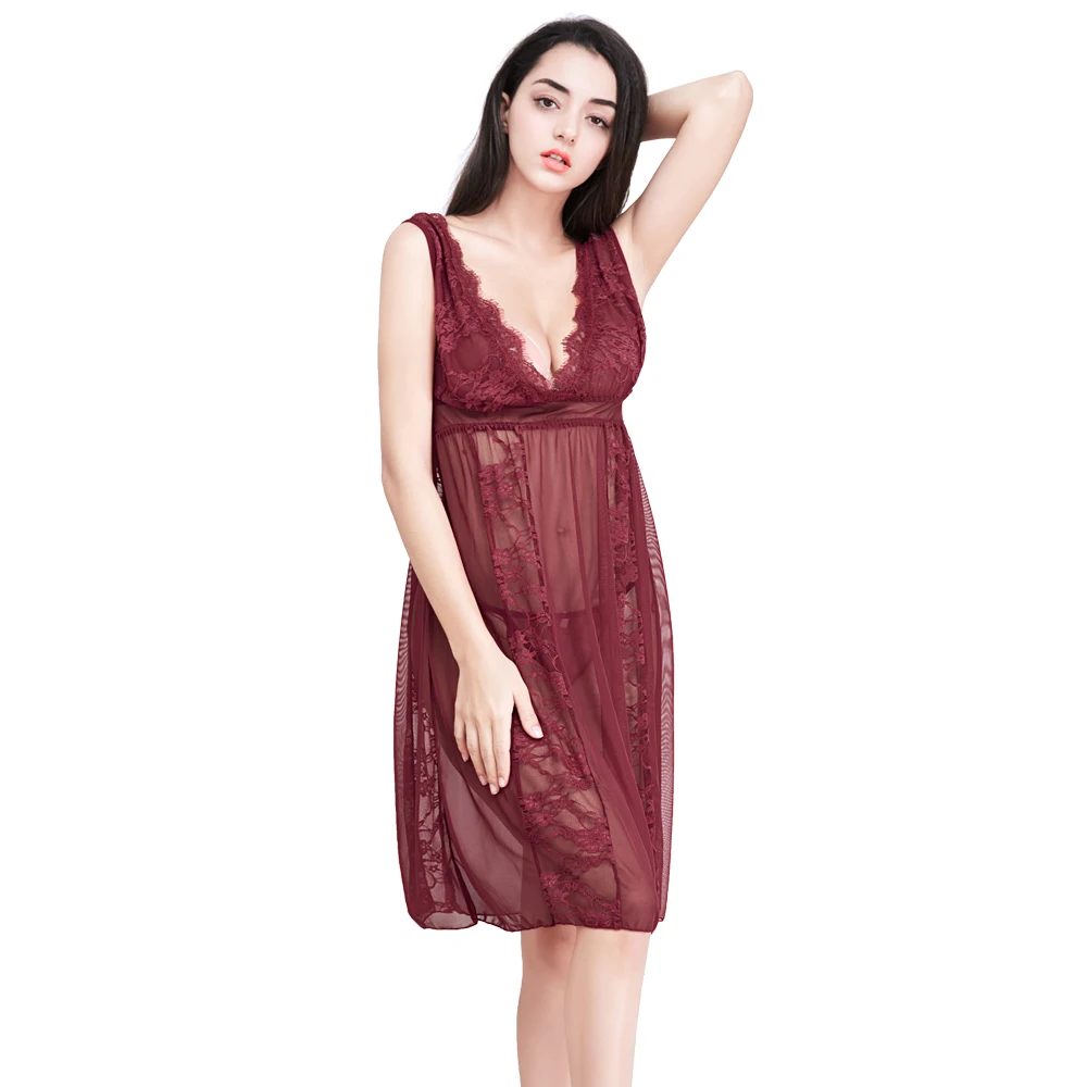 Новый стиль 4 вида цветов плюс женское сексуальное ночное белье Babydoll платье +
