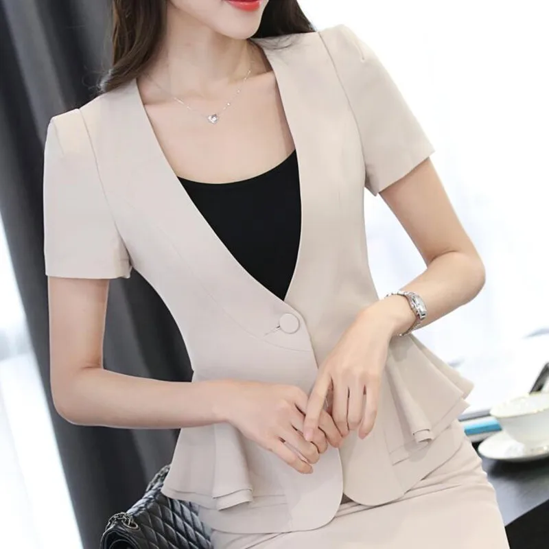 Комплект одежды для работы из двух предметов Женский Тонкий Элегантный Модный