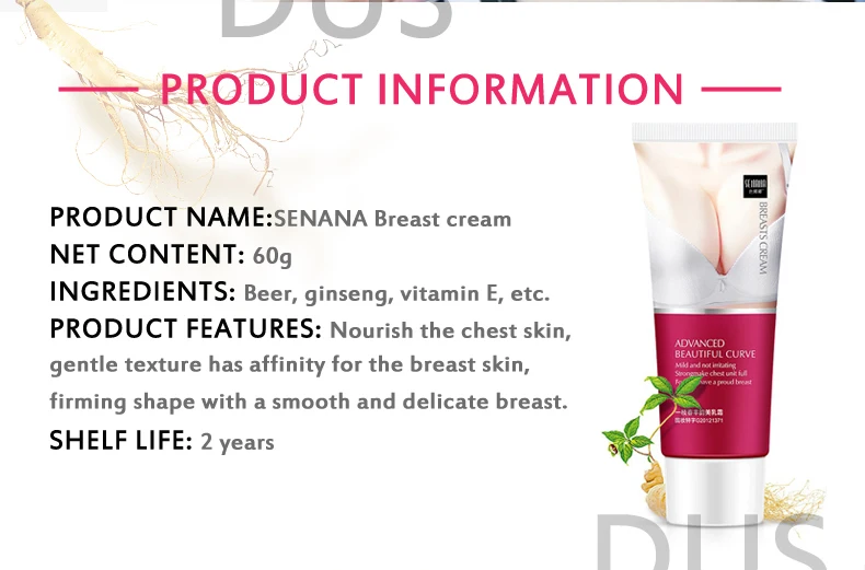 Ginseng Breast Enlargement Cream For Women Firming Lifting Breast Full Elasticity Chest Care Enhancer Increase Tightness 60g