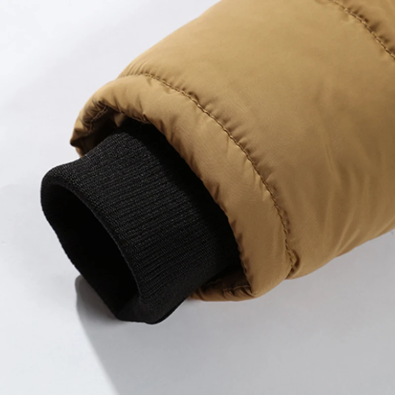 

New Men Winter Thicken Warmer Down Jacket With Fur Collar Hooded Zipper Coat Male Slim Solid Hoodies Parkas Long Sleeve M-7XL