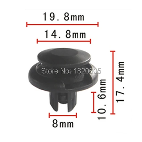 

100PCS FENDER LINER CLIP PUSH RETAINER CLIPS 8MM FOR HONDA CIVIC ACCORD ACURA INTEGRA RSX 91512SX0003